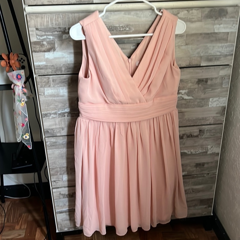 Peach pink bridesmaids dress